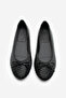 Women's Bow Detailed Casual Ballet Flats Monit Black - 6