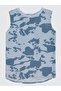Camouflage Pattern Printed Zero Sleeve T-Shirt for 6-9 Years Old - Gray - 5
