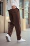 Men's Linen Loose-Fit Trousers Brown - 4