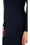 Women's Navy Blue Women's Ribbed Report & Sweatpants, Casual Home Wear Pajamas Set - 2
