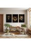 Wooden Framed King of the Forest Lion Triple Wooden Painting Set - 3