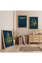 Wooden Framed Ayetel Kursi Allah and Muhammad Word Triple Wooden Painting Set