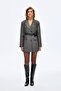 Blazer Jacket Dress with Belt Bag Accessories Gray - 4