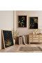 Wooden Framed Night Garden Triple Wooden Painting Set