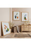Wooden Framed Elegant Forms Triple Wooden Painting Set