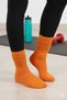 Single Women's Seasonal Orange Yoga Fitness Plates Sports and Aerobics Boot Socks - 3