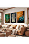 Themed Triple Wooden Painting Set with Wooden Frame Following the Verse - 4