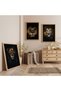 Wooden Framed King of the Forest Lion Triple Wooden Painting Set