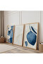 Blue Sezsizlik Triple Wooden Painting Set with Wooden Frame - 2