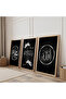 Wooden Framed Allah Muhammad Word Religious Triple Wooden Painting Set - 2