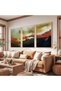 Wooden Framed Dream of Autumn Triple Wooden Painting Set - 4