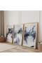 Wooden Framed Stormy Waves Triple Wooden Painting Set - 2