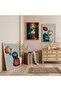 Wooden Framed Crystal Links Triple Wooden Painting Set