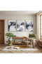 Wooden Framed Stormy Waves Triple Wooden Painting Set - 3