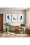 Blue Feather Triple Wooden Painting Set with Wooden Frame - 3