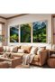 Wooden Framed Beauties of Nature Triple Wooden Painting Set - 4