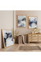 Wooden Framed Stormy Waves Triple Wooden Painting Set