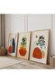 Modern Minimalism Triple Wooden Painting Set with Wooden Frame - 2