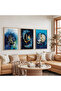 Wooden Framed Vav Religious Triple Wooden Painting Set - 5