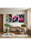Colorful Modern Triple Wooden Painting Set with Wooden Frame - 3