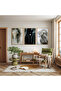Wooden Framed Black White Gray Horses Triple Wooden Painting Set - 3