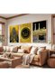Wooden Framed Kaaba and the Word of Allah Triple Wooden Painting Set - 4