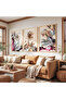 Wooden Framed Pastel Spring Triple Wooden Painting Set - 4