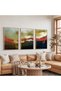 Wooden Framed Dream of Autumn Triple Wooden Painting Set - 5