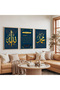 Wooden Framed Ayetel Kursi Allah and Muhammad Word Triple Wooden Painting Set - 5