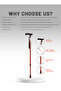 Lightweight Medical Walking Stick Crutch – Adjustable Height, Aluminium Alloy for Balance - 4