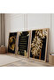 Wooden Framed Islamic Art Triple Wooden Painting Set - 2