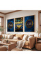 Wooden Framed Allah and Muhammad Word Triple Wooden Painting Set - 4