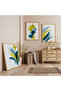 Wooden Framed Herbal Harmony Triple Wooden Painting Set