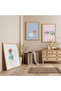 Colorful Simplicity Triple Wooden Painting Set with Wooden Frame