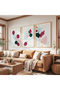 Elegant Leaves Triple Wooden Painting Set with Wooden Frame - 4