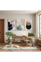 Wooden Framed Leaf and Form Triple Wooden Painting Set - 3