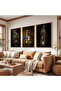 Wooden Framed Music Modern Triple Wooden Painting Set - 4