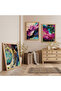 Colorful Modern Triple Wooden Painting Set with Wooden Frame