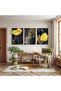 Wooden Framed Leaves Falling at Night Triple Wooden Painting Set - 3
