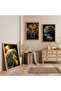 Wooden Framed Wild Leadership Triple Wooden Painting Set