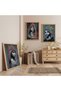 Wooden Framed Reklers' Women-Themed Triple Wooden Painting Set