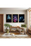Astronaut and Space Triple Wooden Painting Set with Wooden Frame - 3