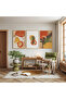Wooden Framed Organic Harmony Triple Wooden Painting Set - 3