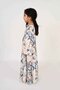 Kids Jalabiya – Blue and White Abstract Print and Embroidery Detailing - 2