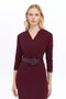 Apsen Women's Crepe Purple Double-Breasted Belted Midi Wrap Dress 3753-100 - 3