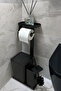 3 in 1 Bathroom Set Toilet Roll Holder, Dustbin and Toilet Brush Set - 3