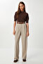 Pensli Pleated Polyviscose Trousers Lgp0021 Beige - 2