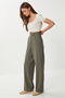 Velcro Polyviscon Palazzo Trousers Lgp0022 Khaki - 2