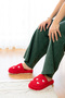 Women's Plush Heart House Slippers Plush House Slippers Guest Slippers Bundle Slippers - 3
