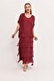 Italian Size 2 Slimming Half Sleeve Layered Silk Dress - 2